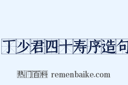 丁少君四十寿序造句是什么意思的图片